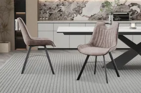 Eetkamerstoel ‘Pablo’ Micro fiber PU Grijs, Poten metaal en bekleding PU