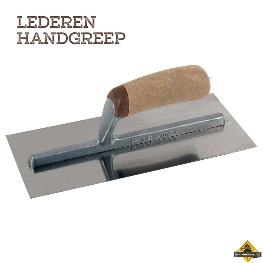 Pleisterspaan SUPER PROF PURE 330x120x0.65 mm RVS met Leren handgreep