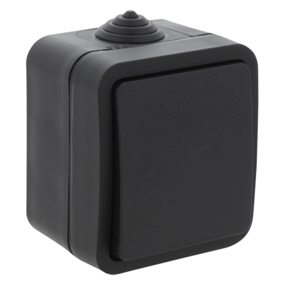 Q-Link schakelaar opbouw, wissel, spatwaterdicht IP54 zwart