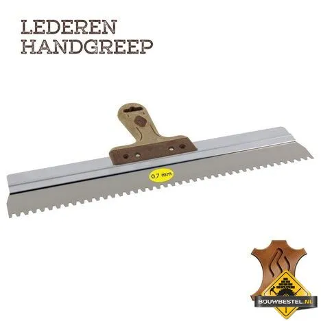 SPACKMES SUPER PROF ALUMINIUM 480X0.7 MM RVS MET LEDERENGREEP 7X9X3 MM GETAND