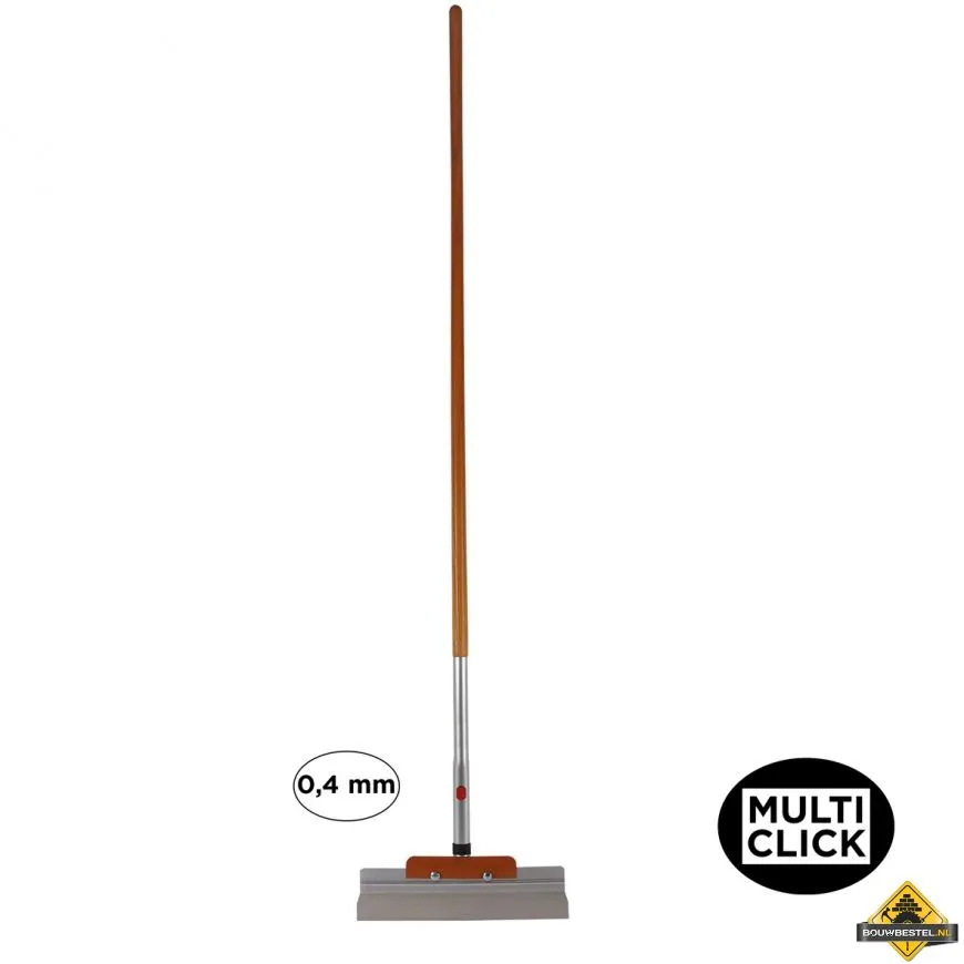 SUPER PROF MULTI CLICK WAND / VLOERSCHRAPER MET HOUTEN STEEL  0,4 MM
